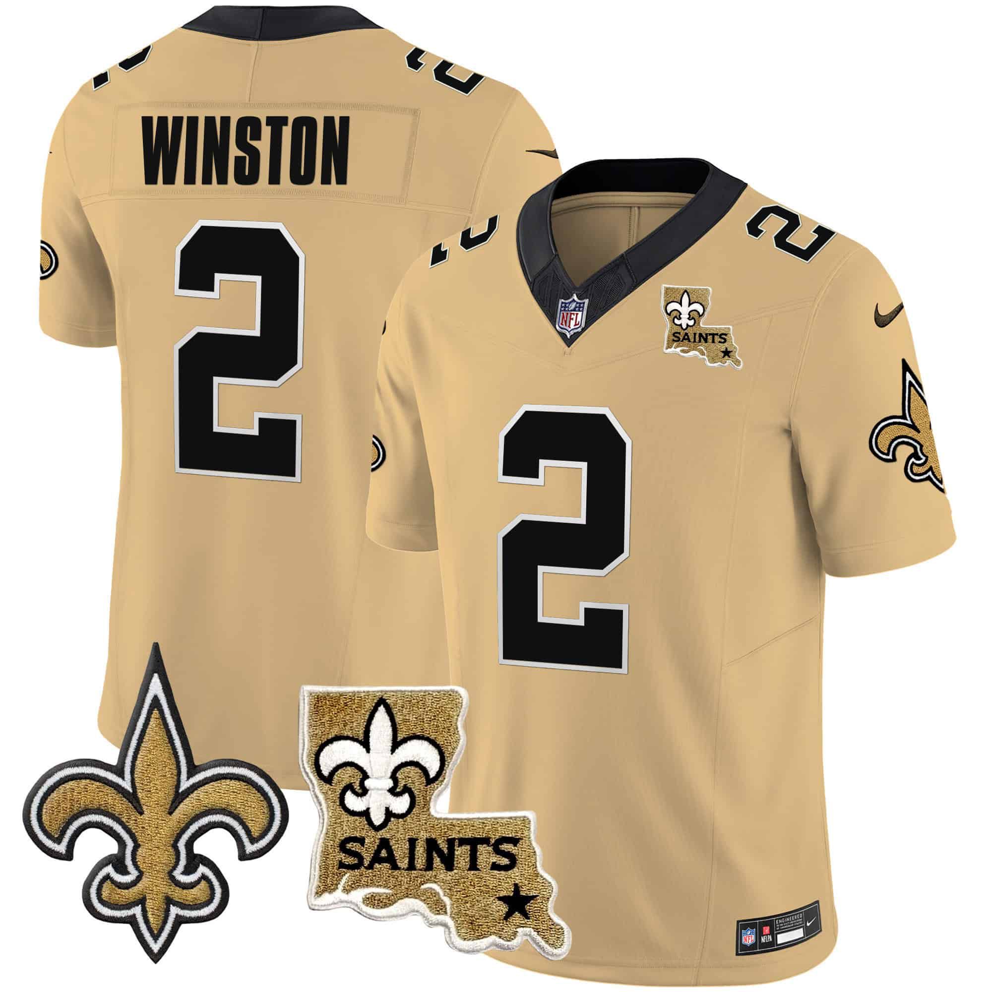 Men New Orleans Saints #2 Winston Yellow 2024 Nike Vapor Limited NFL Jersey